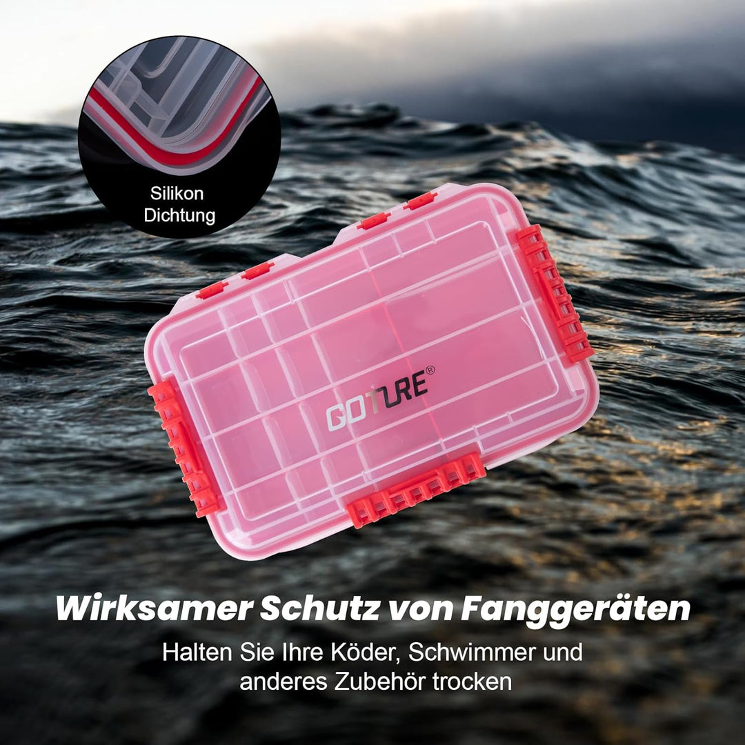 Goture Tacklebox,Kleinteilebox Angeln,Tackle Box Angeln,Köderbox,Angelbox kiste koffer，Angelzubehör