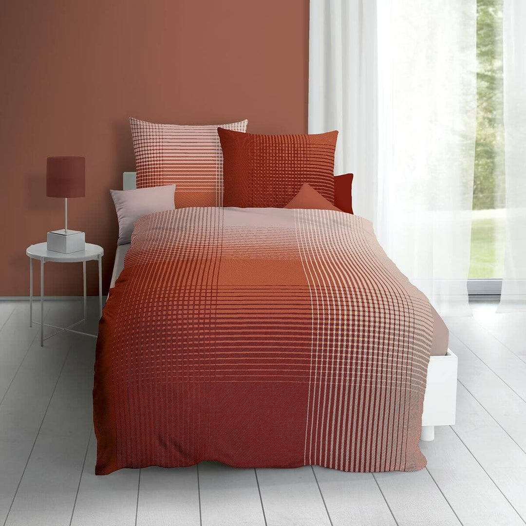 Kaeppel Mako-Satin Bettwäsche Master Terra, 1 Bettbezug 155 x 220 cm + 1 Kissenbezug 80 x 80 cm Terr