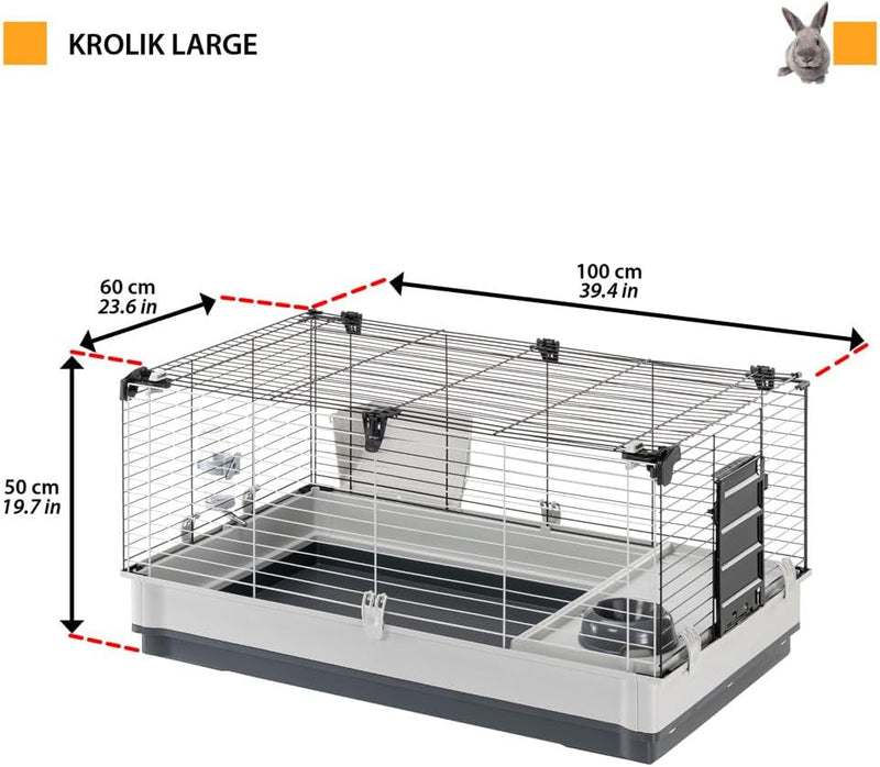 Ferplast - Meerschweinchen Käfig - Hasenkäfig - Kaninchenkäfig - Häuschen und Zubehör Inklusive - Vi