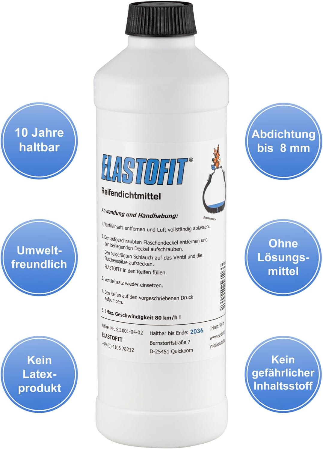 ELASTOFIT Reifenpannenset Compact für alle PKW 12V Kompressor Reifendichtmittel (Compact Blue), Comp