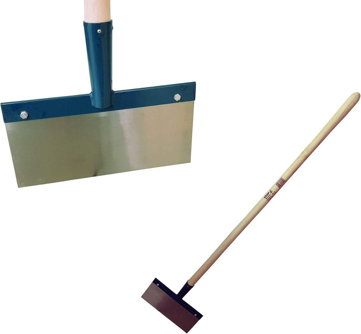 Eisscharre 300 mm mit Spezial Federstahlblatt 1mm 30 cm und Holzstiel Stossscharre Eisstösser Eiskra
