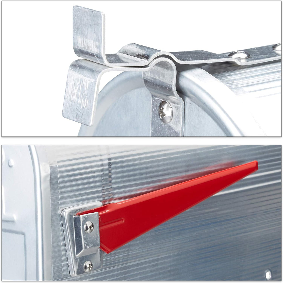 Relaxdays Amerikanischer Briefkasten, Aluminium, Original US Mailbox, Fahne, Nostalgie, HxBxT: 22 x