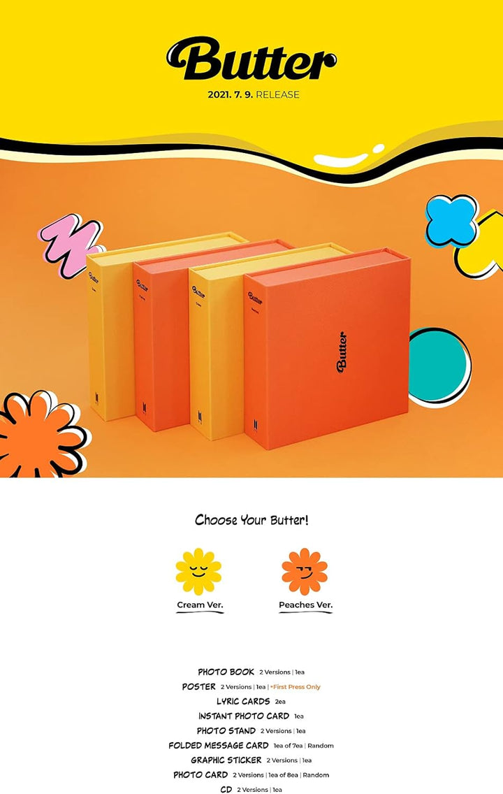 BTS - Butter Album+Extra Photocards Set (Peaches ver.), Peaches Ver.
