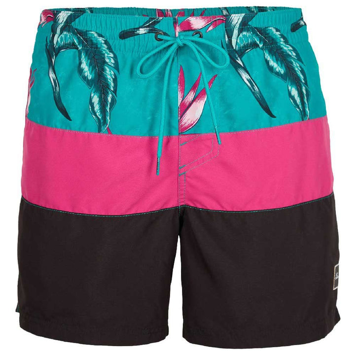 O'Neill Men's Frame Block Shorts Men Swim, Red Multi Stripe, S