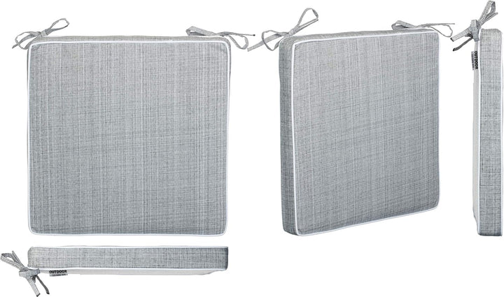 Brandsseller 4er Set Sitzkissen 40x40x4 cm – Wasser- & schmutzabweisende Stuhlkissen mit Bindebänder