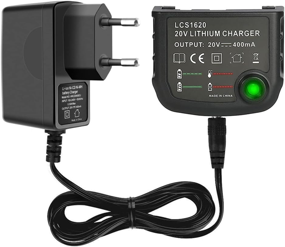 18V/20V Ladegerät Kompatibel mit Black & Decker, XPJBKC Lithium-Akku Ladegerät für Black und Decker
