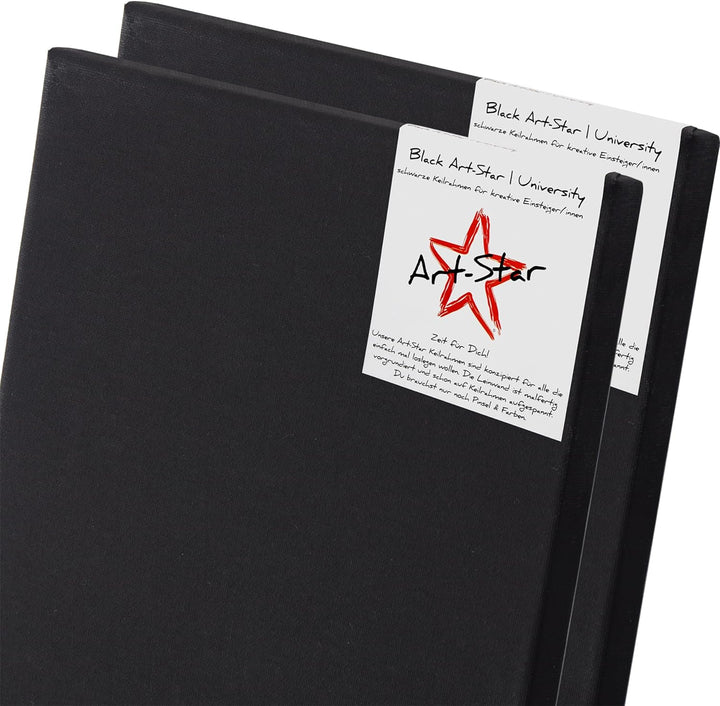 Art-Star 2x UNIVERSITY BLACK KEILRAHMEN 70x100 cm | schwarze Leinwände vorgrundiert, malfertige besp