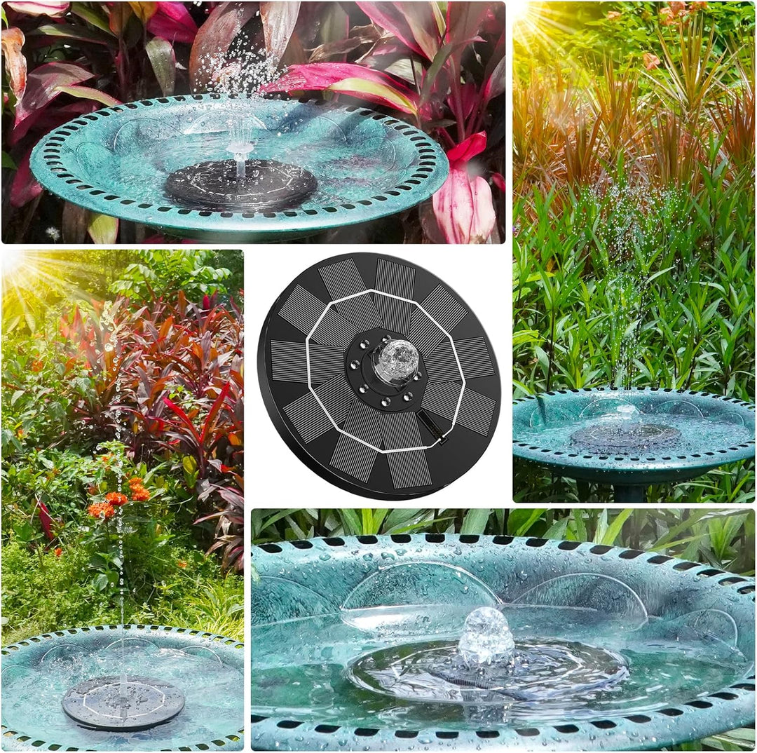 AISITIN LED Solar Springbrunnen für Aussen mit 3000mAh Akku, 3,5W Solar Schwimmender Fontäne Pumpe m