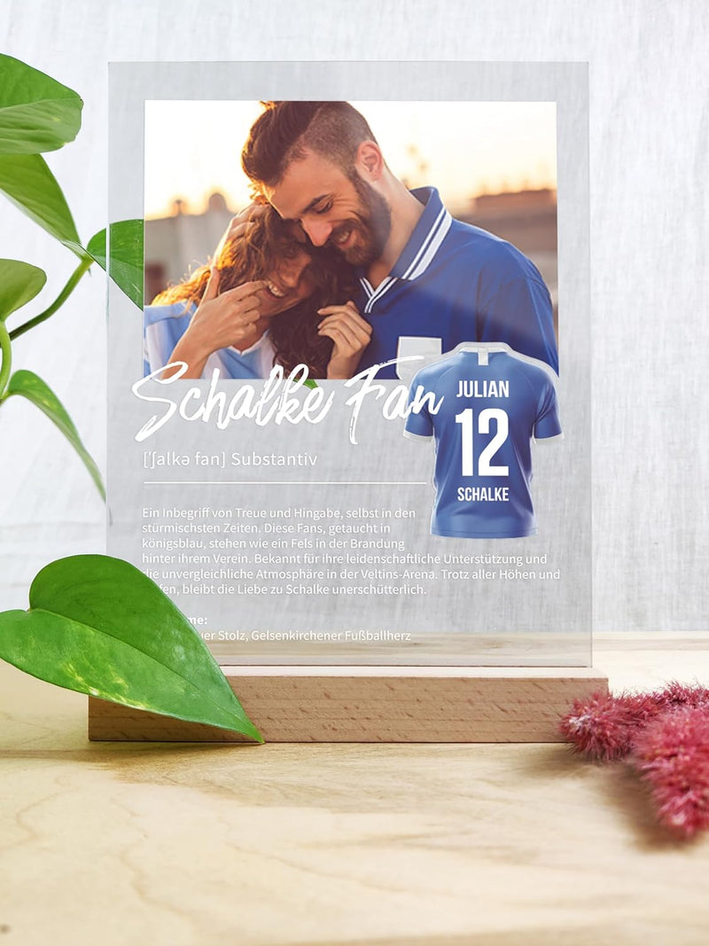 Schalke Geschenk personalisiert - Acryl Geschenk - Definition: Schalke Fan - Schalke Fanartikel, Sch