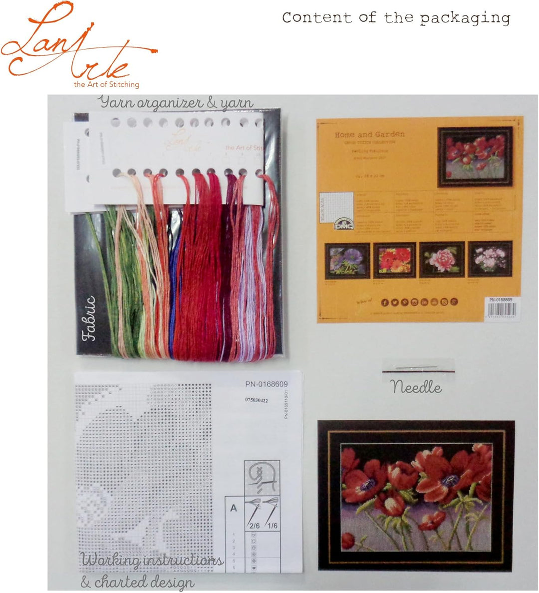 Lanarte Zählmusterpackung Feeling Fabulous Aida Kreuzstichpackung, Baumwolle, Mehrfarbig, 28 x 22 x