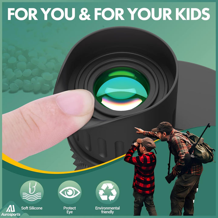 Aurosports 10x25 Kompakt Fernglas Kinder Erwachsene - Ferngläser Klein mit Nachtsicht Schwachem Lich