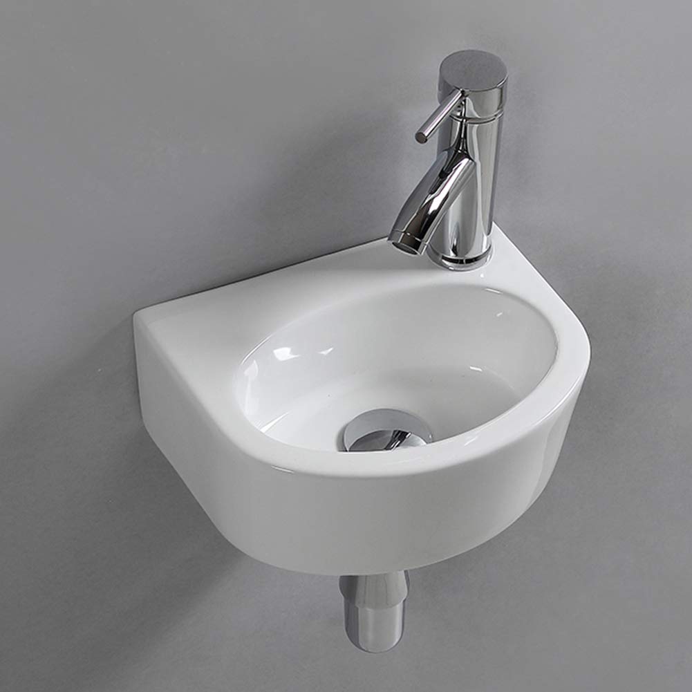 Ovaler Waschtisch, Wandmontage, Keramik-Waschbecken, für kleine Garderoben und Badezimmer, . Moderne