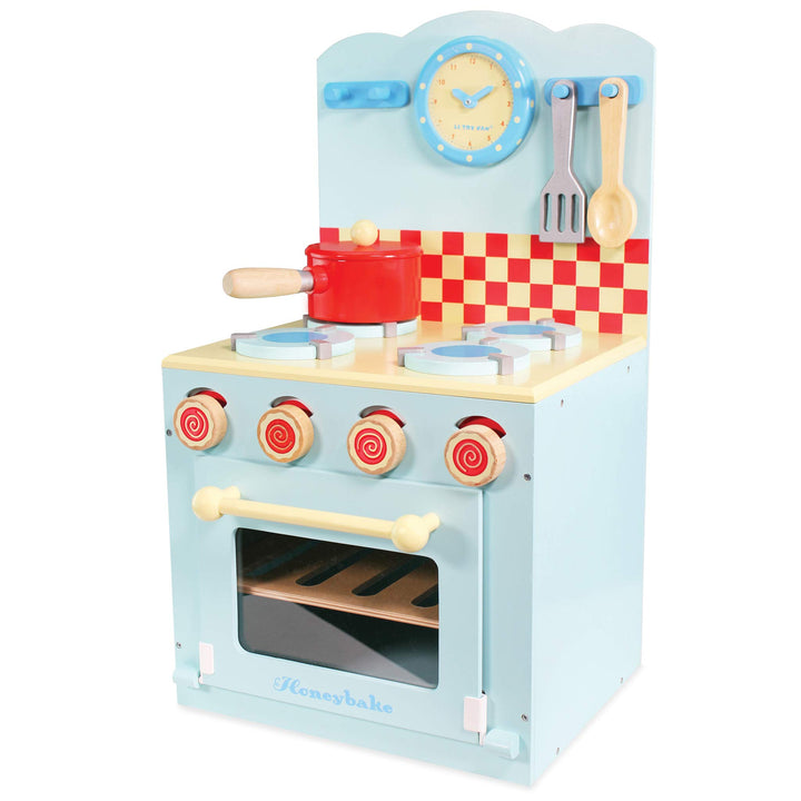Le Toy Van – Pädagogisches Honeybake Küchen-Rollenspiel Ofen &amp; Herd aus Holz in Blau | Für Mädchen &amp;
