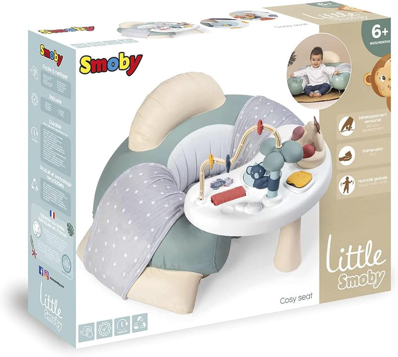 Smoby Toys - Little Smoby Babysitz mit Spieltisch - aufblasbarer Rundsitz mit Rücken- und Armlehne,