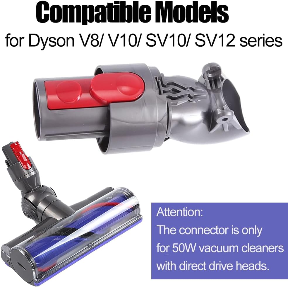 1 x Direktantrieb-Saugkopf-Anschluss für Dyson V8 V10 SV10 SV12 Staubsauger, Ersatzzubehör mit 3 Sch