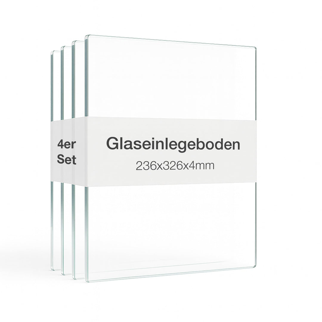K-Möbel ESG Glasböden 4-er Set - Erweiterungsset für Glasvitrine 1083AL