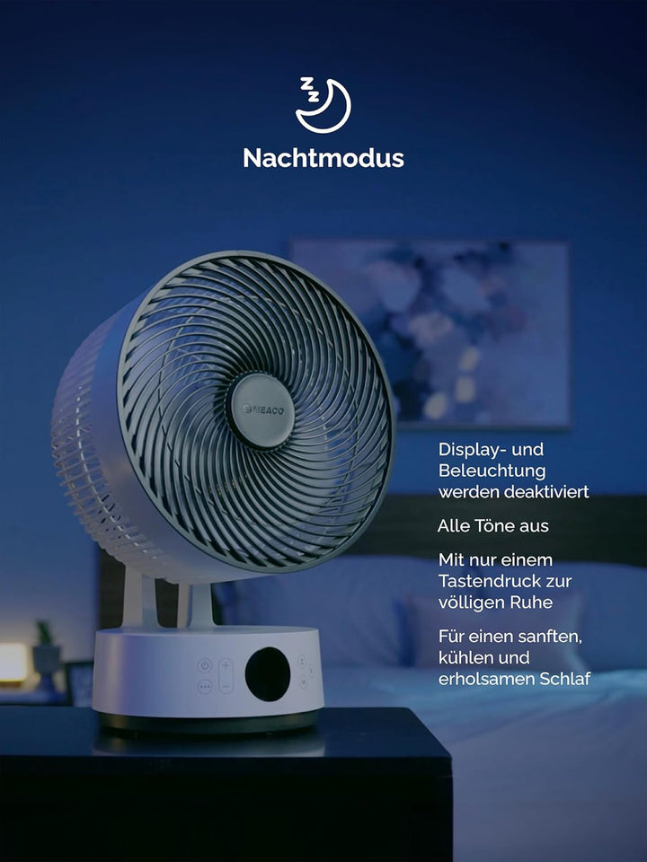 MEACO MeacoFan Sefte® 10 Pro – Akku-Tischventilator, 25 dB leise, 40 Std. Laufzeit, 1150 m³/h Luftle