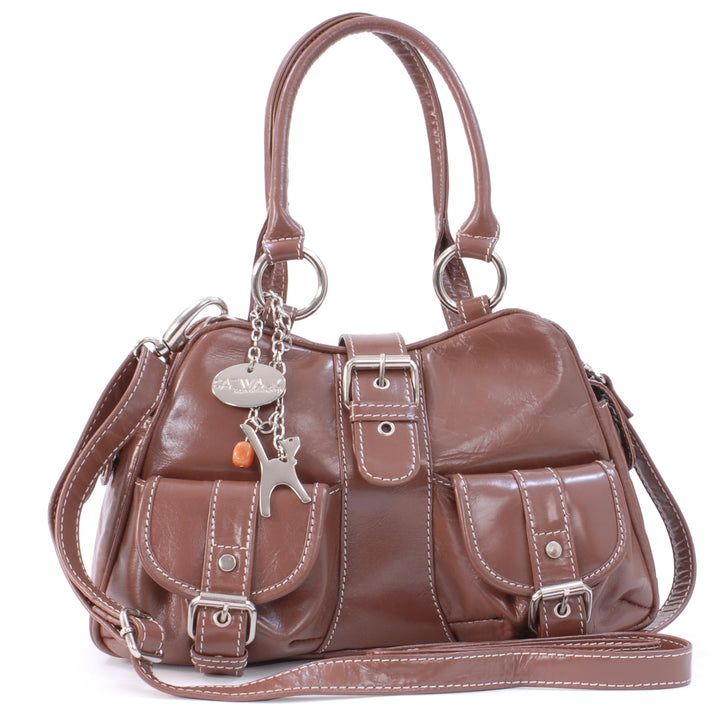 Catwalk Collection Handbags - Leder - Umhängetasche/Henkeltasche - Handtasche mit Schultergurt/Schul