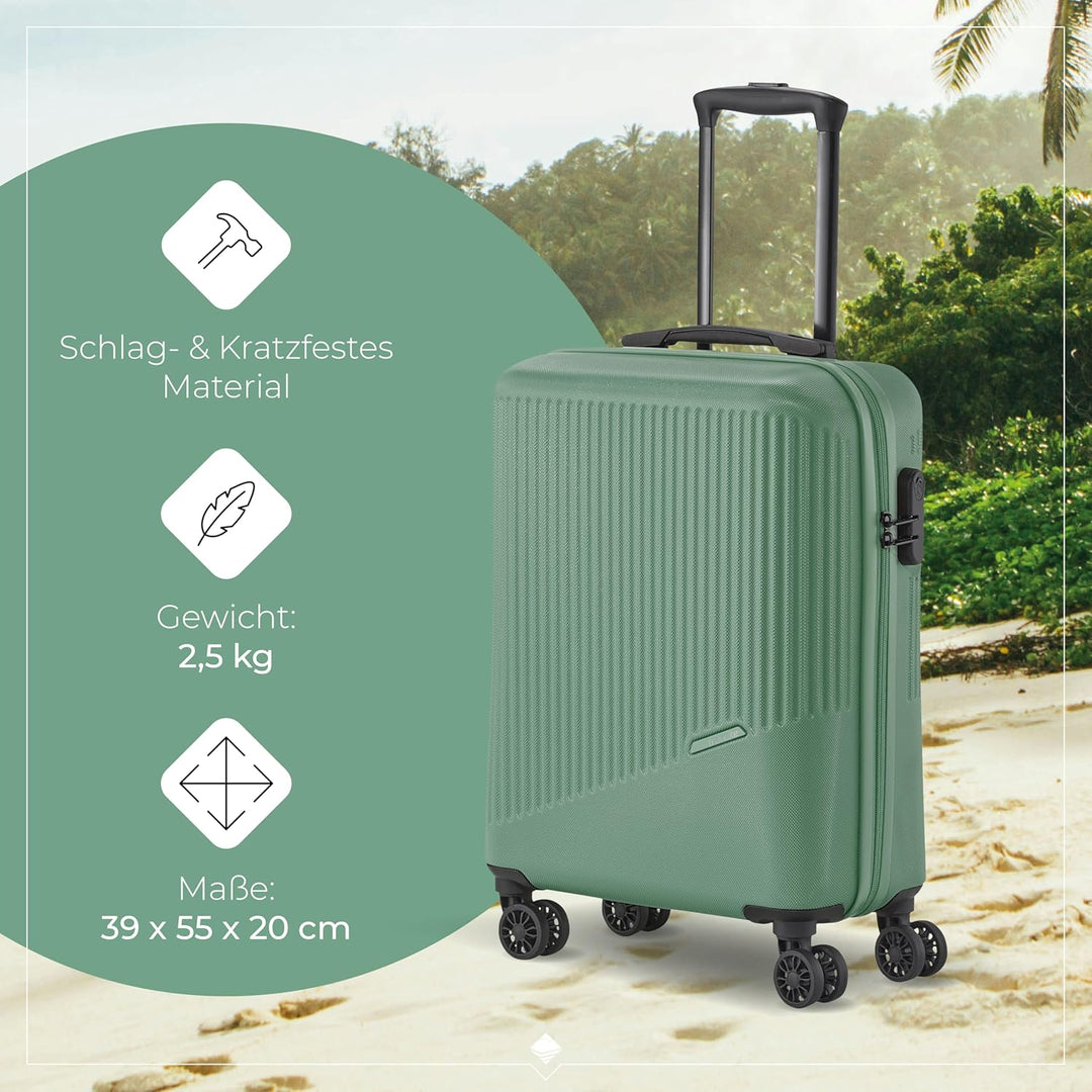 travelite 4-Rad Handgepäck Koffer klein 37 Liter, Gepäck Serie BALI: ABS Hartschalen Trolley erfüllt