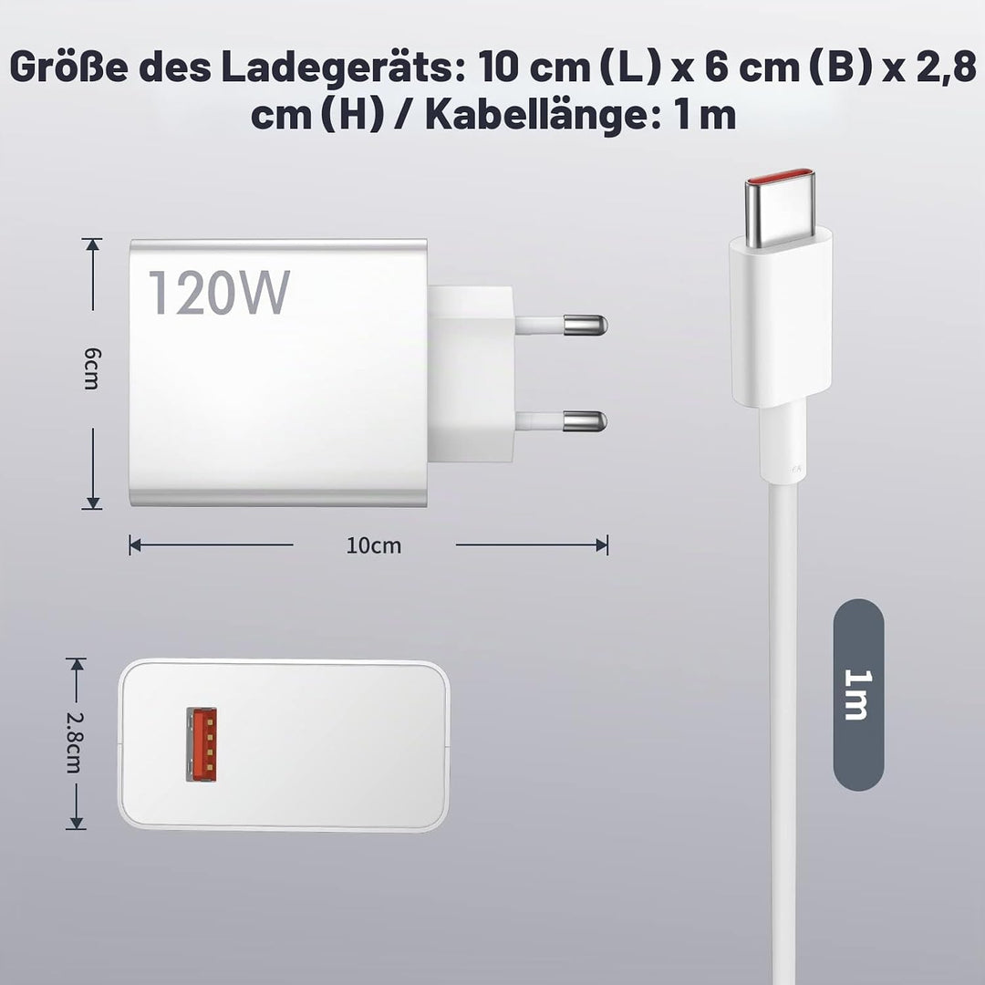 120W USB Ladegerät für Xiaomi 13 Pro 12T Pro 11T Pro Redmi Note 12 Pro+ 11 Pro+ 5G, Turbo Hyper Char