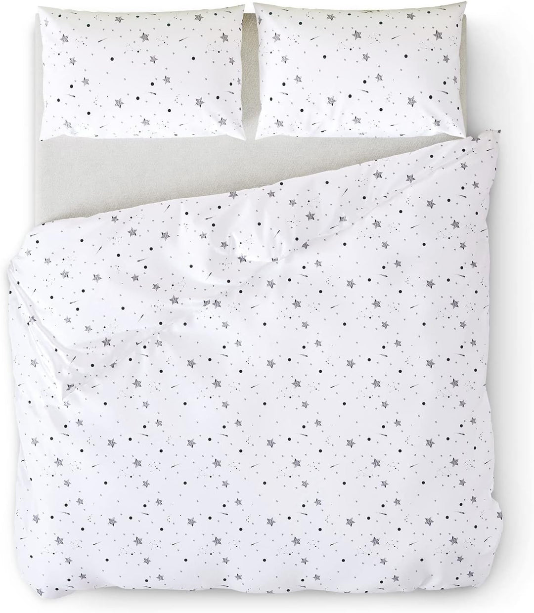 AmeliaHome 3tlg Bettwäsche 200x200 cm mit 2 Kissenbezügen 80x80 cm 100% Baumwolle Reissverschluss Av