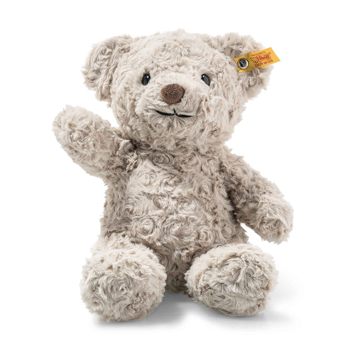 Steiff Soft Cuddly Friends Honey Teddybär hellgrau 28 cm, Teddy aus flauschigem Plüsch 28 cm Single,