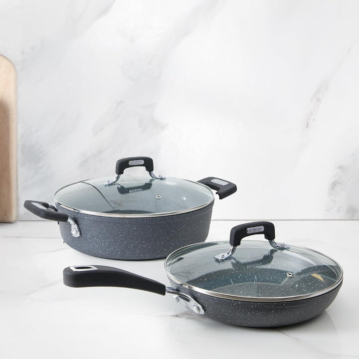 KASANOVA New Petra Dark Topf-Set – Töpfe und Pfannen für Induktion und Backofen bis 180°C, Antihaft-