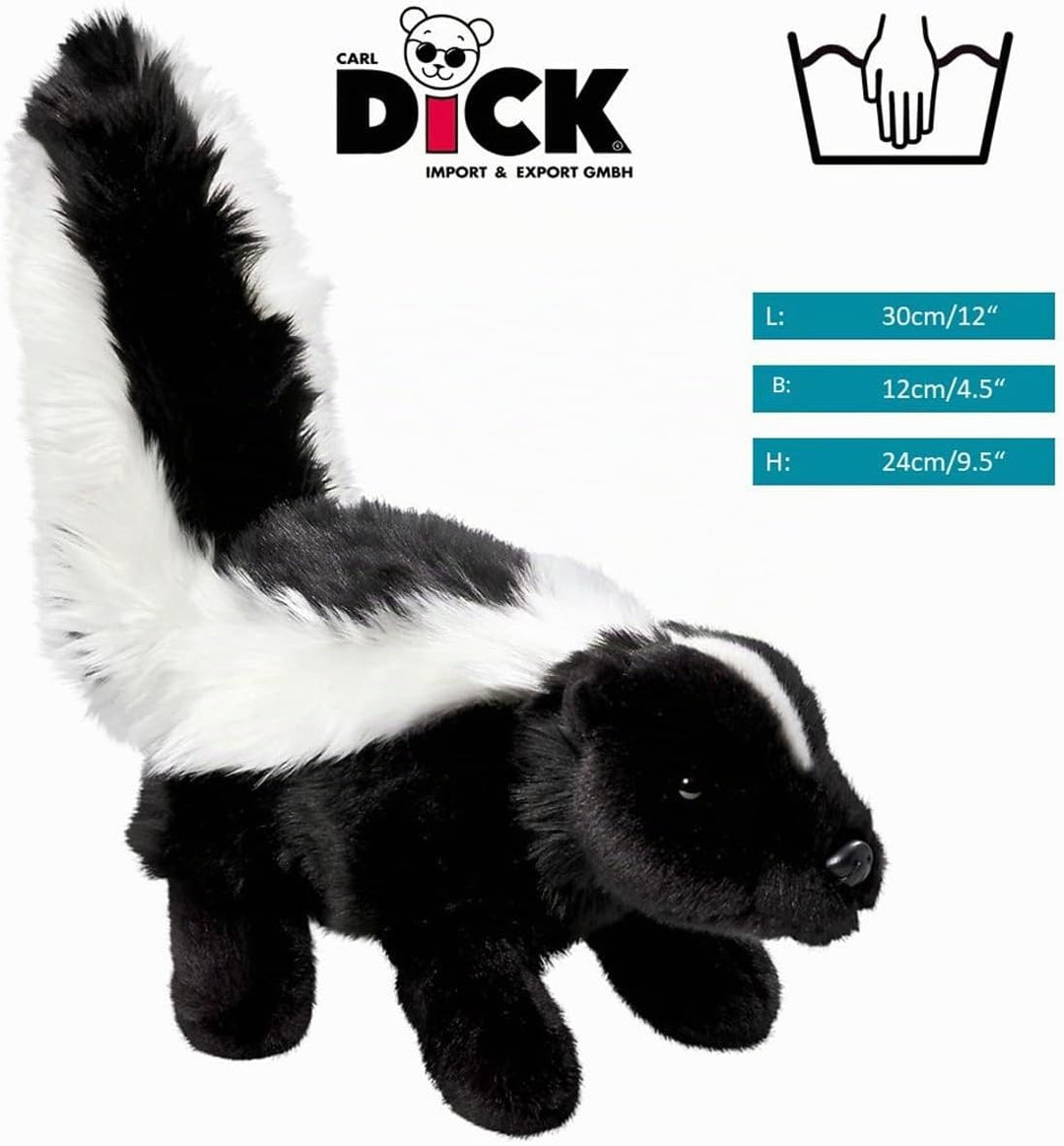 Carl Dick Stinktier, Plüschtier, Kuscheltier, ca. 30cm 3509 St - Schwarz-weiss, St - Schwarz-weiss