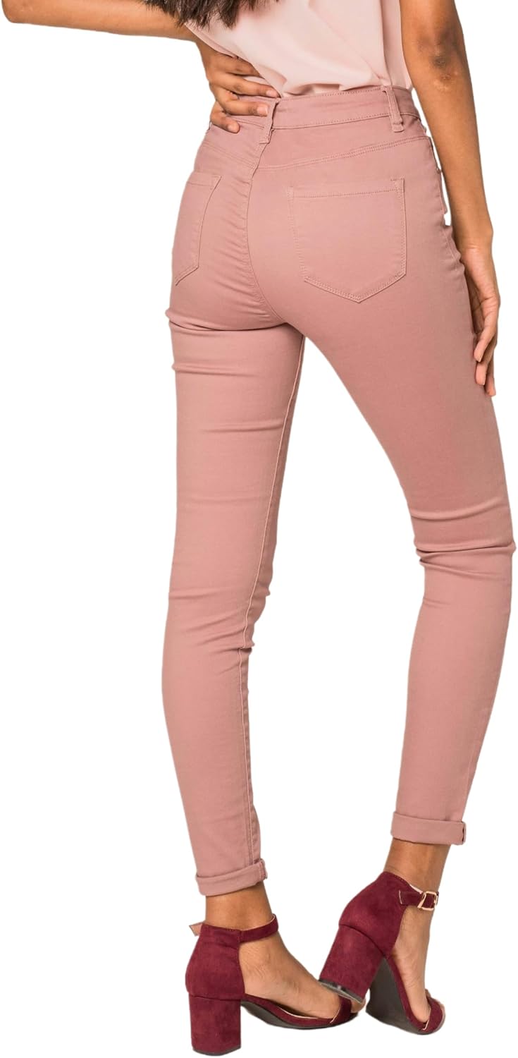 Nina Carter P056 Damen Jeanshosen Skinny Fit Jeans High Waist S Rosa (P109-16), S Rosa (P109-16)