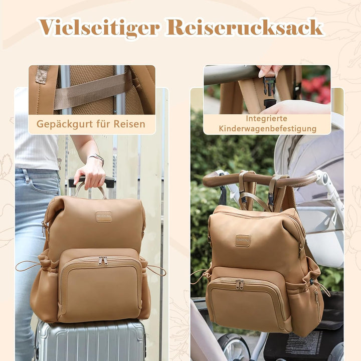 MISS FONG Baby Wickelrucksack Wickeltasche, Wickelrucksack Gross Rucksack Babytaschen Wickeltasche O
