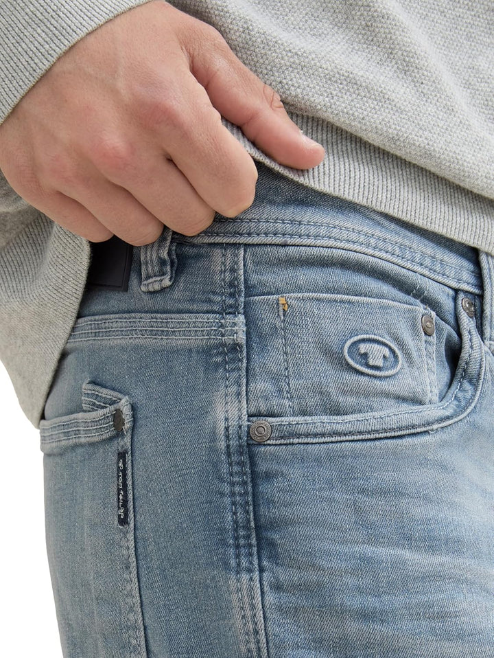 TOM TAILOR Herren Josh Regular Slim Jeans mit Stretch 29W / 30L 10161 - Light Stone Blue Grey Denim,