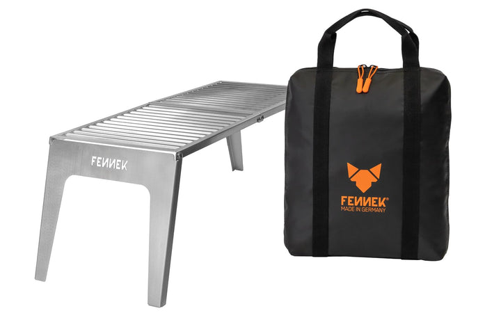 FENNEK Klapprost XL mit Tasche | Mobiler Grillrost zum Aufklappen | Extra stabile Ausführung mit gro