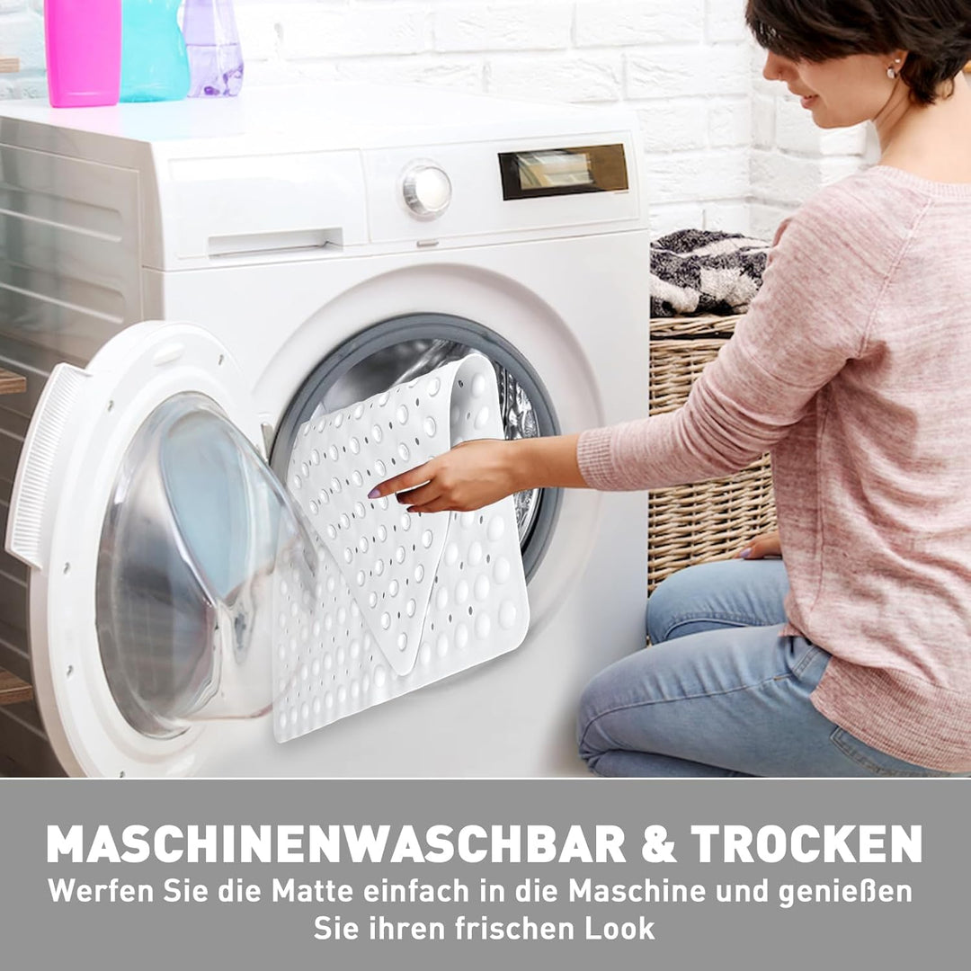 Duschmatte rutschfest Eckduschmatte 70 * 70cm, Duscheinlage Dreieckig mit Saugnäpfe für Eckdusche, D