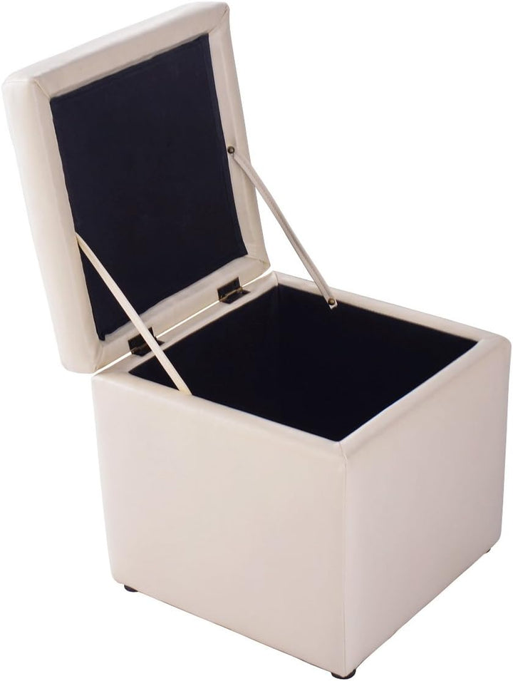 GIANTEX Sitzhocker mit Stauraum, Sitzwürfel Sitzbox auS PU, Sitztruhe Sitzcube Aufbewahrungsbox Fuss