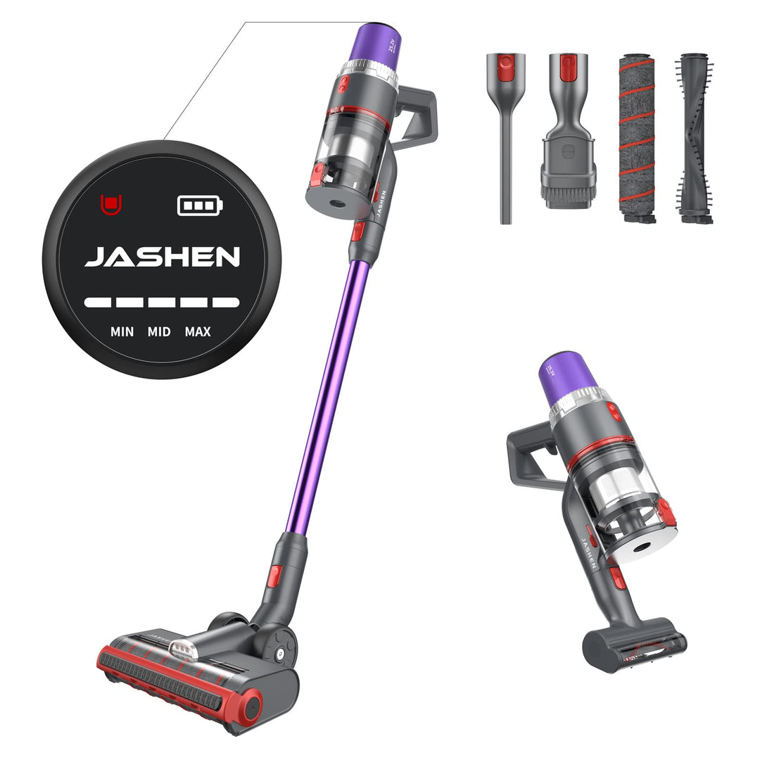 JASHEN V16 Akku-Staubsauger,StarkeSaugleistungvon22.000Pa, bis 40min, beutellos,HEPA 13,600ml Staubt