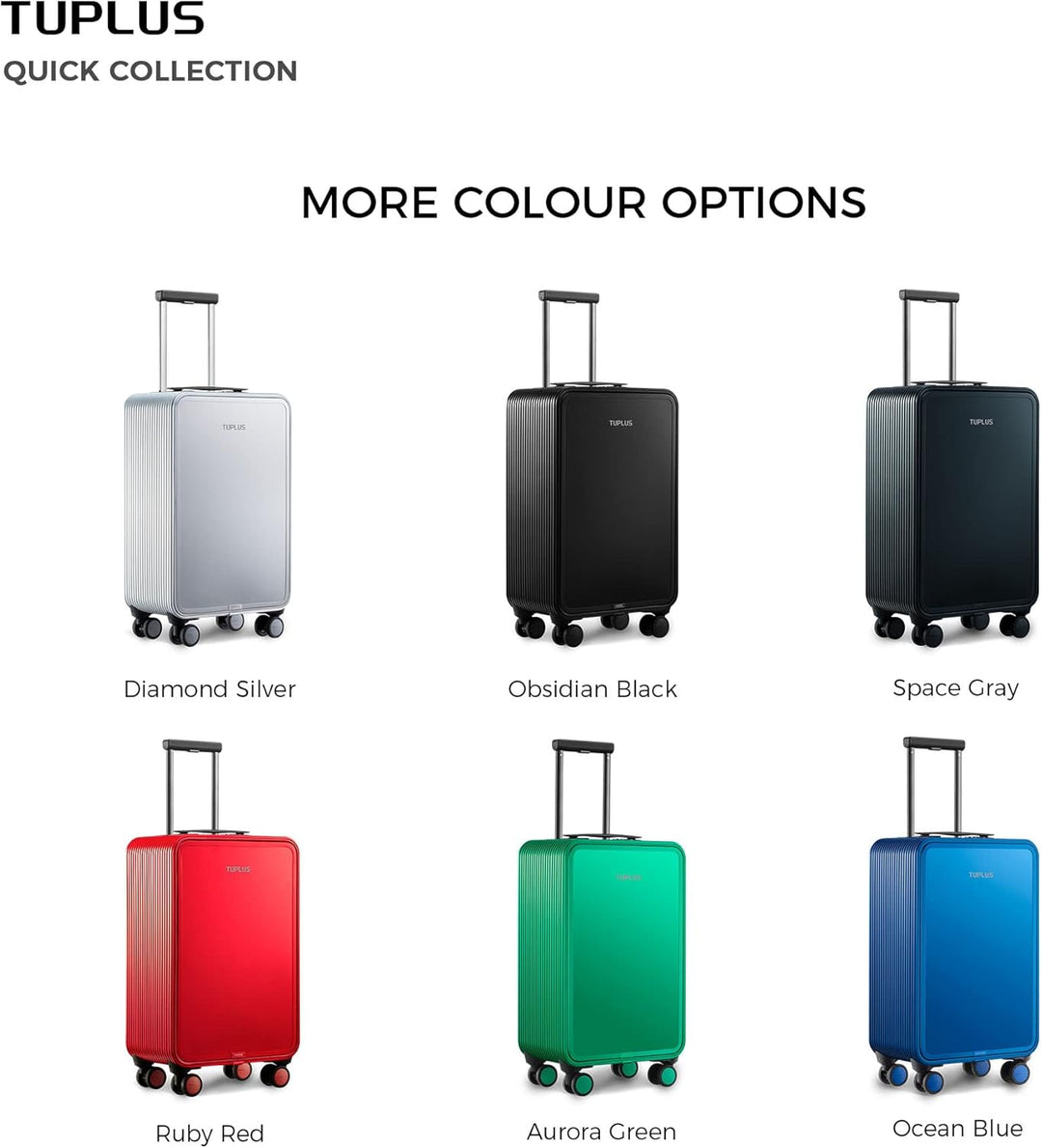 TUPLUS Koffer Aluminium Trolley Rollkoffer mit 4 Rollen Reisekoffer Handgepäck Hartschalenkoffer mit
