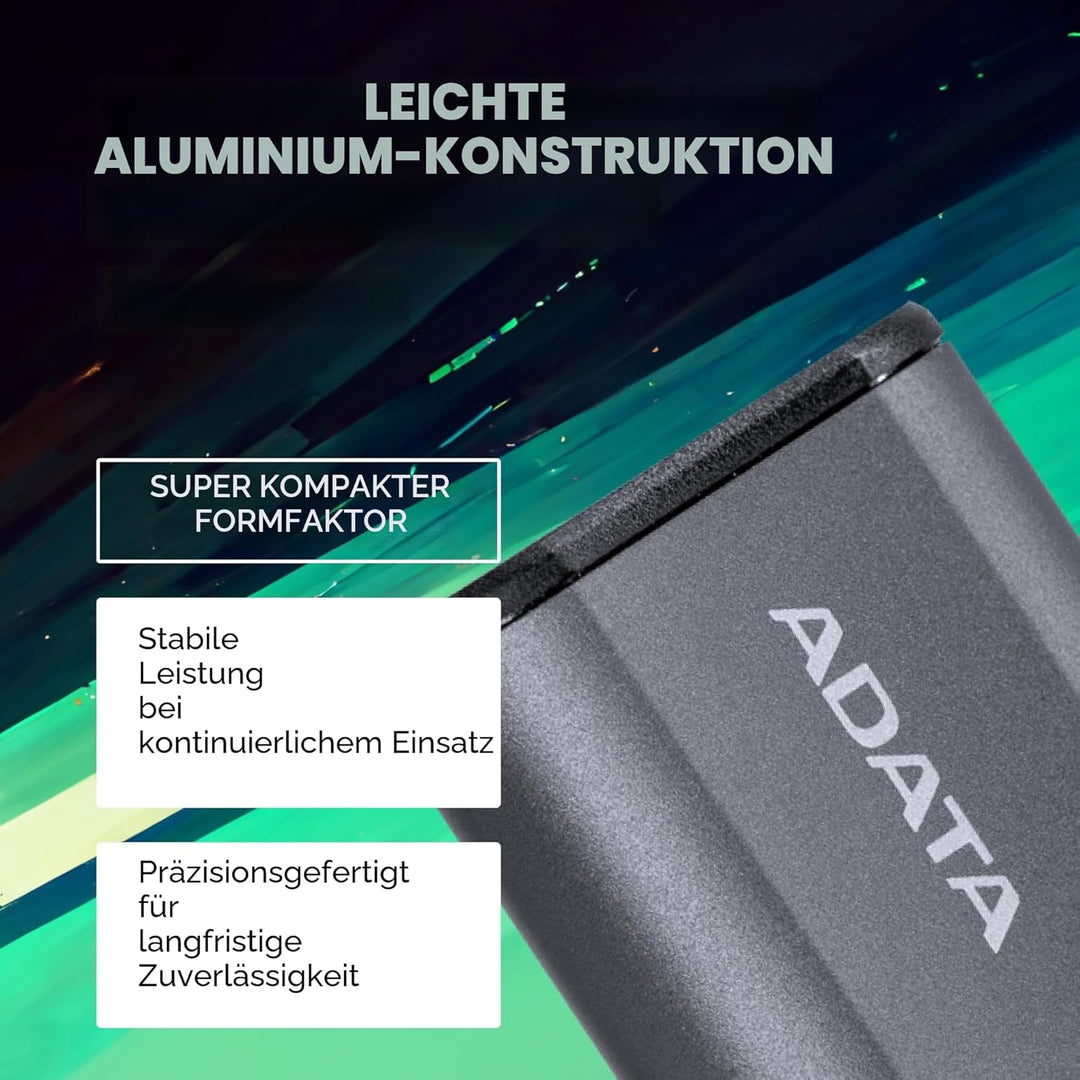 ADATA SSD 1.0TB External SE880 gy U3.2 | USB 3.2 Gen 2x2 Type-C 1TB