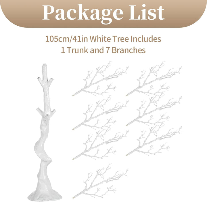 Sziqiqi 105cm Weiss Oster Äste und Zweige Deko Baum Osterbaum Gross Künstliche Bäume Wunschbaum Hoch