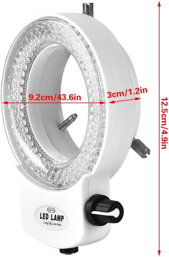 Dpofirs 140PCS LED-Ringlichtlampe für Stereomikroskop, Mikroskopkamera 144 LED-Perlen Lichtquellenhe