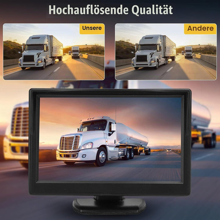 Hikity Rückfahrkamera Auto mit LCD Monitor 4.3 Zoll Rückfahrkamera Kit Nachtsicht IP66 Wasserdicht m