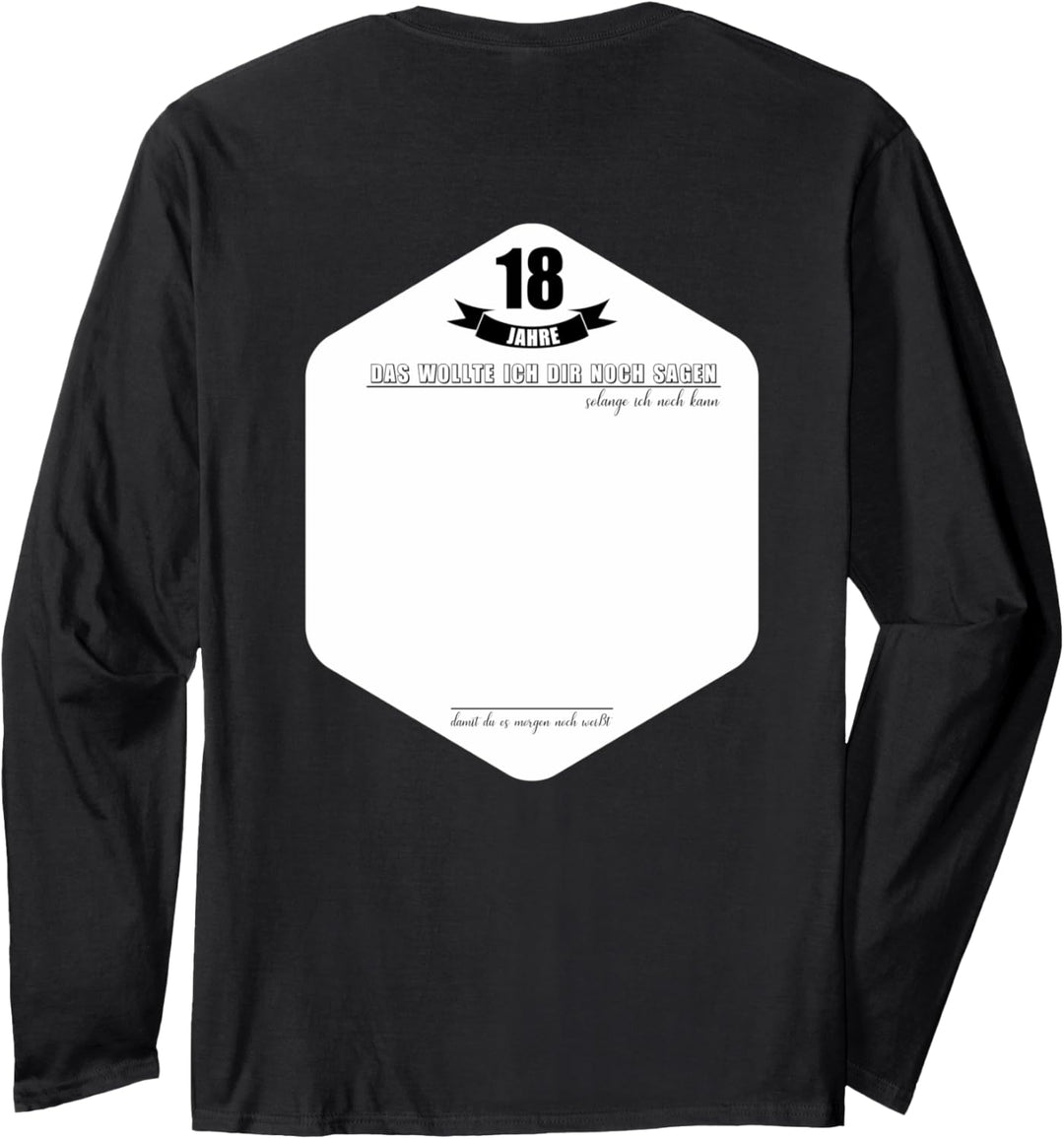 18 Jahre Geburtstag Party Lustiges 18 Geburtstag Gästebuch Langarmshirt