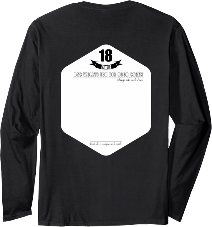 18 Jahre Geburtstag Party Lustiges 18 Geburtstag Gästebuch Langarmshirt