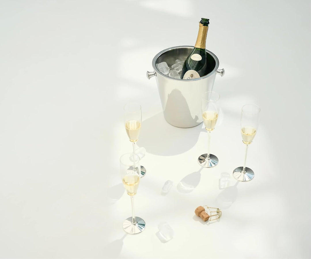EDZARD Flaschenkühler Valencia (Ø 22 cm) aus Edelstahl - Champagner Kühler, Sektkühler doppelwandig