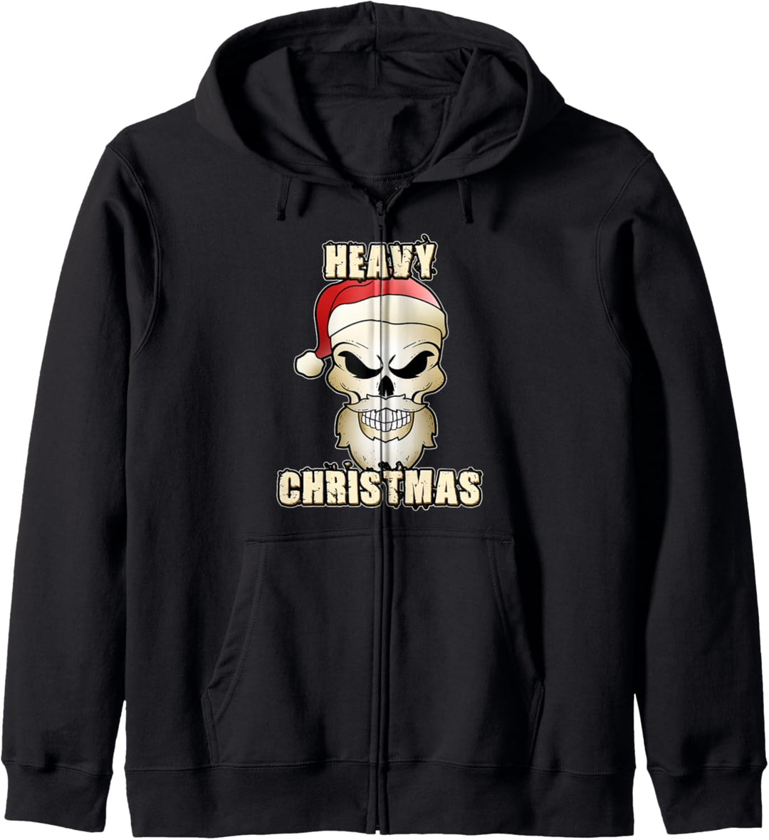 Heavy Metal Christmas Festival Rocker Biker Skull Totenkopf Kapuzenjacke