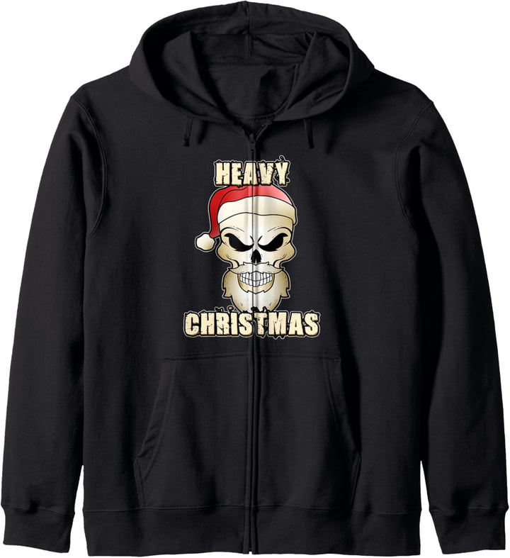 Heavy Metal Christmas Festival Rocker Biker Skull Totenkopf Kapuzenjacke