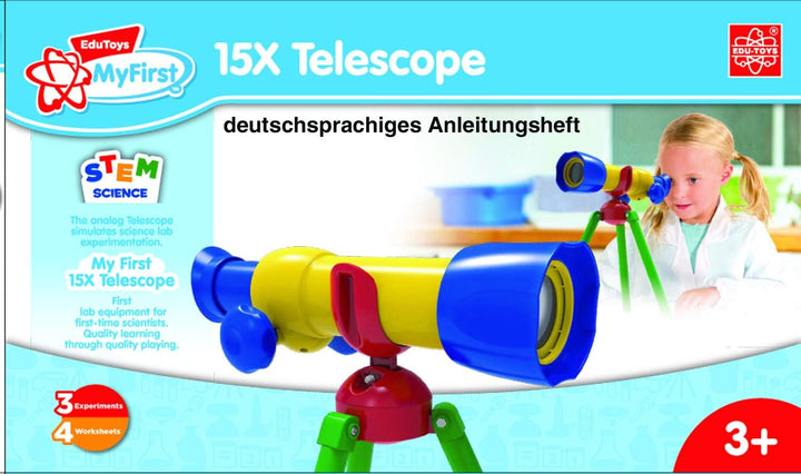 Mein erstes Teleskop – 15xTeleskop und Experimentierkasten für Kleinkinder mit bebildertem Handbuch