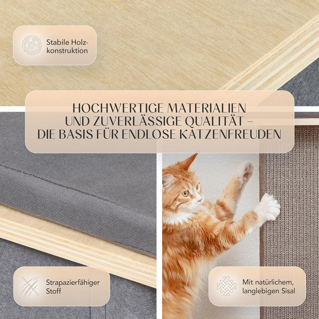 Premium Kratzbaum, für grosse Katzen, stabil, extra Dicker Stamm, Katzenbaum Holz, grosse Liegefläch