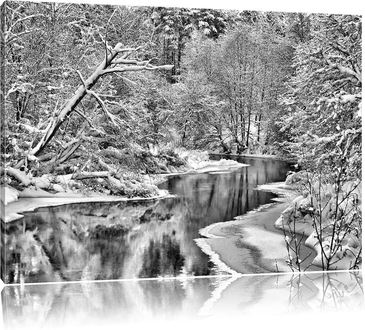 Pixxprint Atemberaubende Winterlandschaft als Leinwandbild/Grösse: 100x70 / Wandbild/Kunstdruck/fert