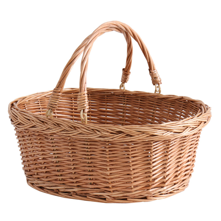 Picknickkorb aus Weide mit Griff, Einkaufskorb, Naturbraun 11.8 inches x 15.7 inches x 5.9 inches, 1