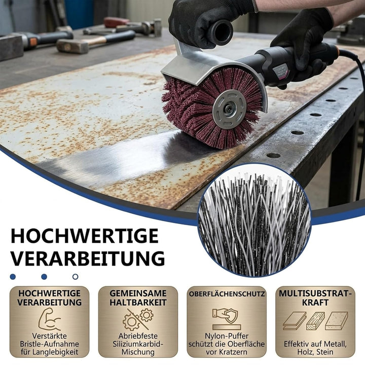 120x100mm Rosshaarbürste, Polierbürste für Satiniermaschine, Bürstenwalze zur Oberflächenbearbeitung